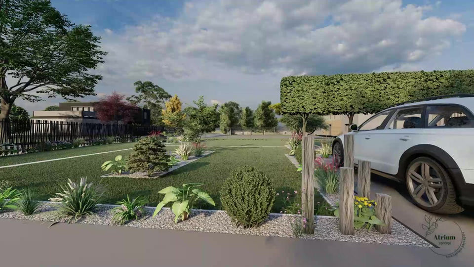 Aménagement paysager d'une maison contemporaine